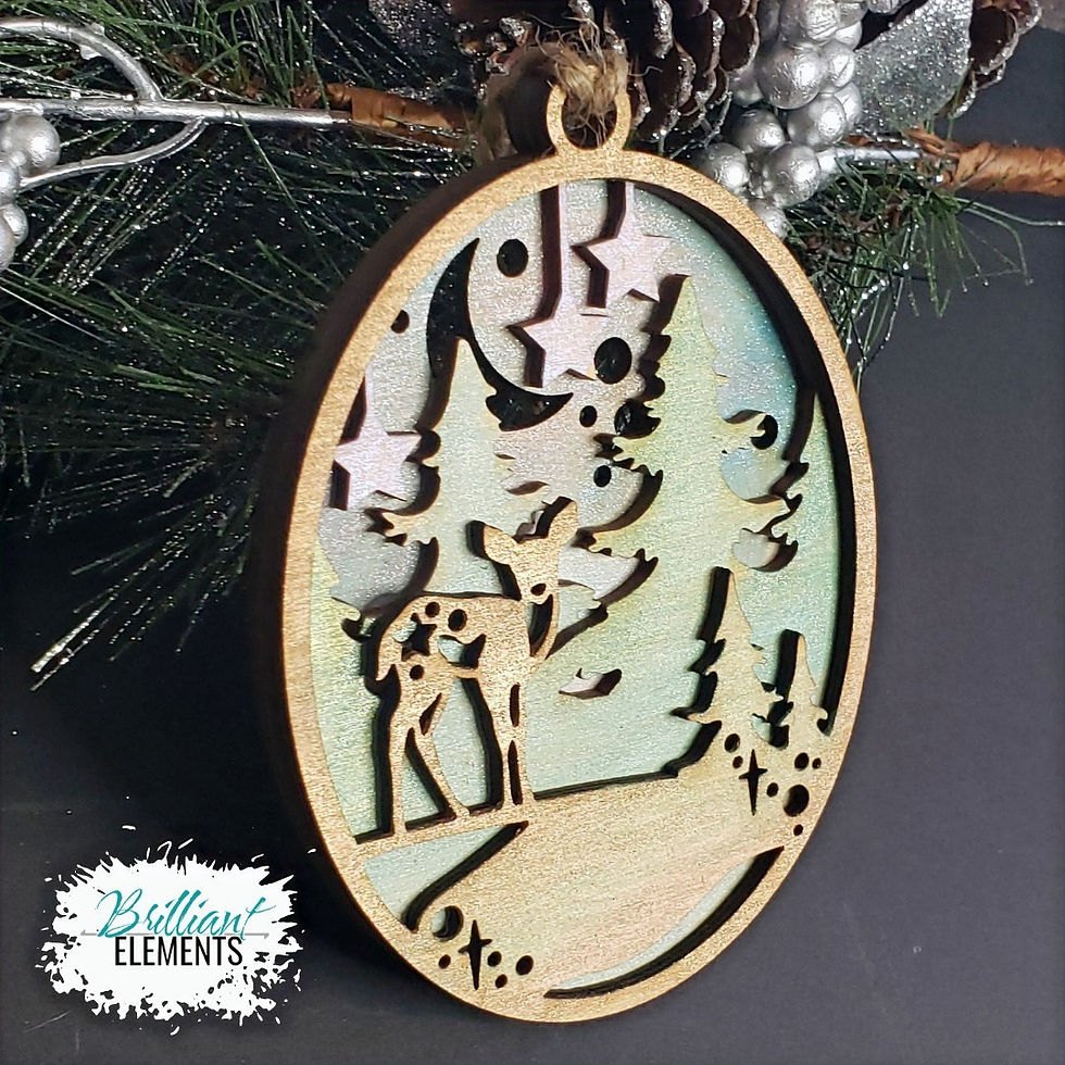 Thumbnail: Watercolor Forest Deer Ornament