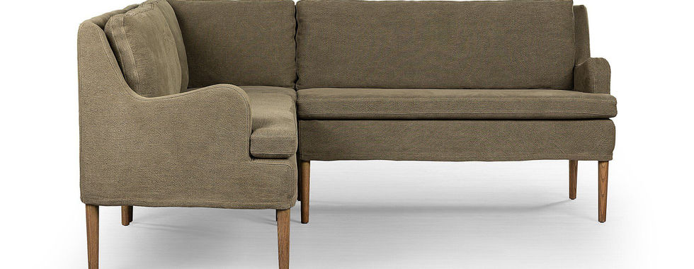 Olive Banquette in L-Shape