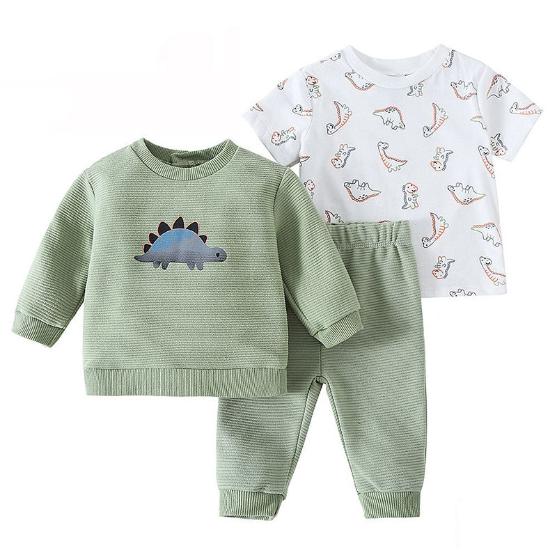 Kit 3 Peças Roupa Bebê Unissex — Blusa, Camiseta e Calça com Estampas
