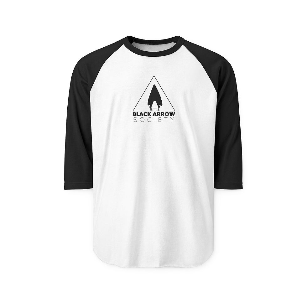 Thumbnail: Black Arrow Raglan 3/4 Sleeve Baseball Tee
