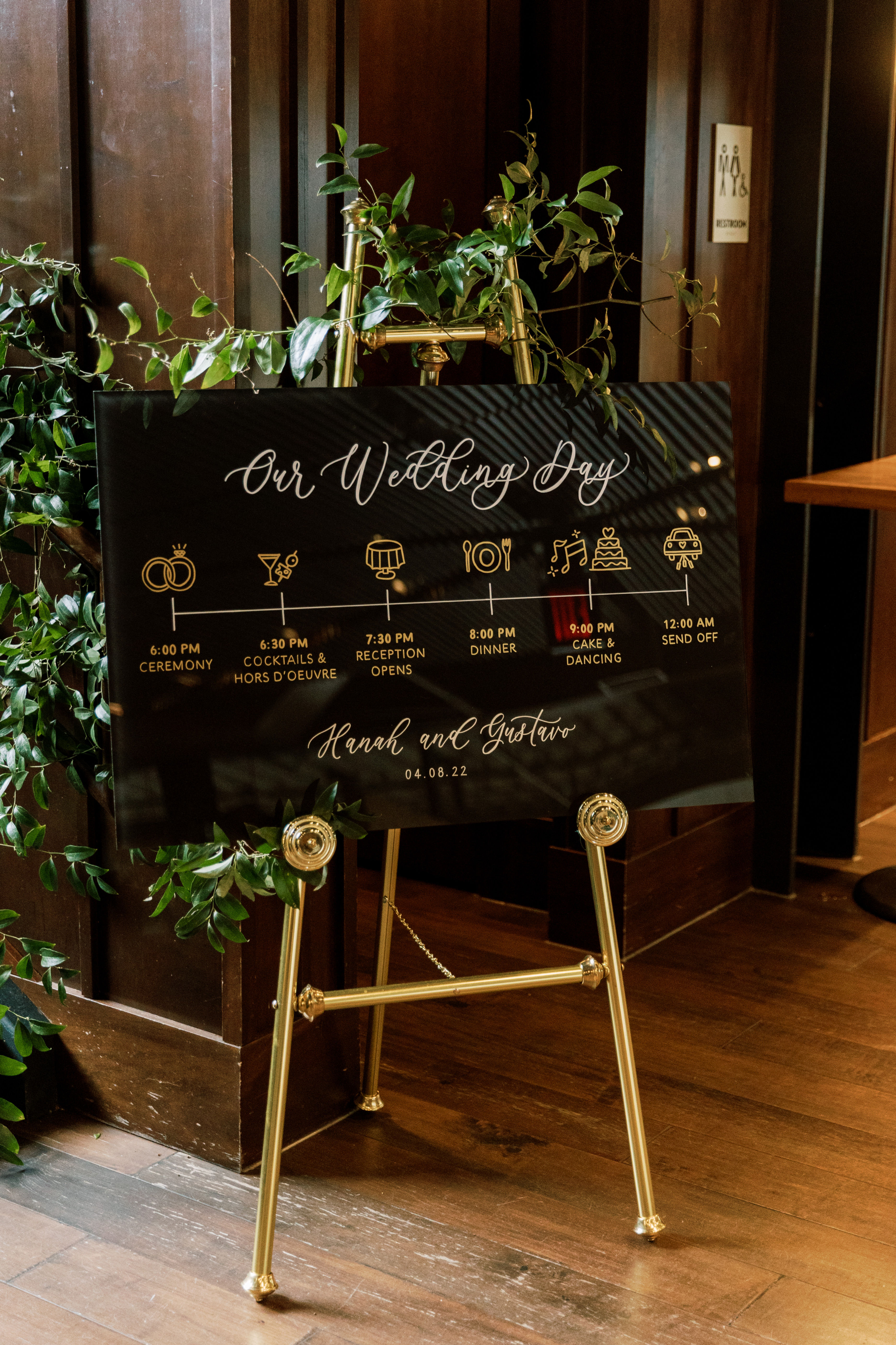 Our Wedding Day Timeline Sign with Icons