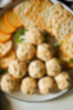 Cheese Balls with Savory Crackers