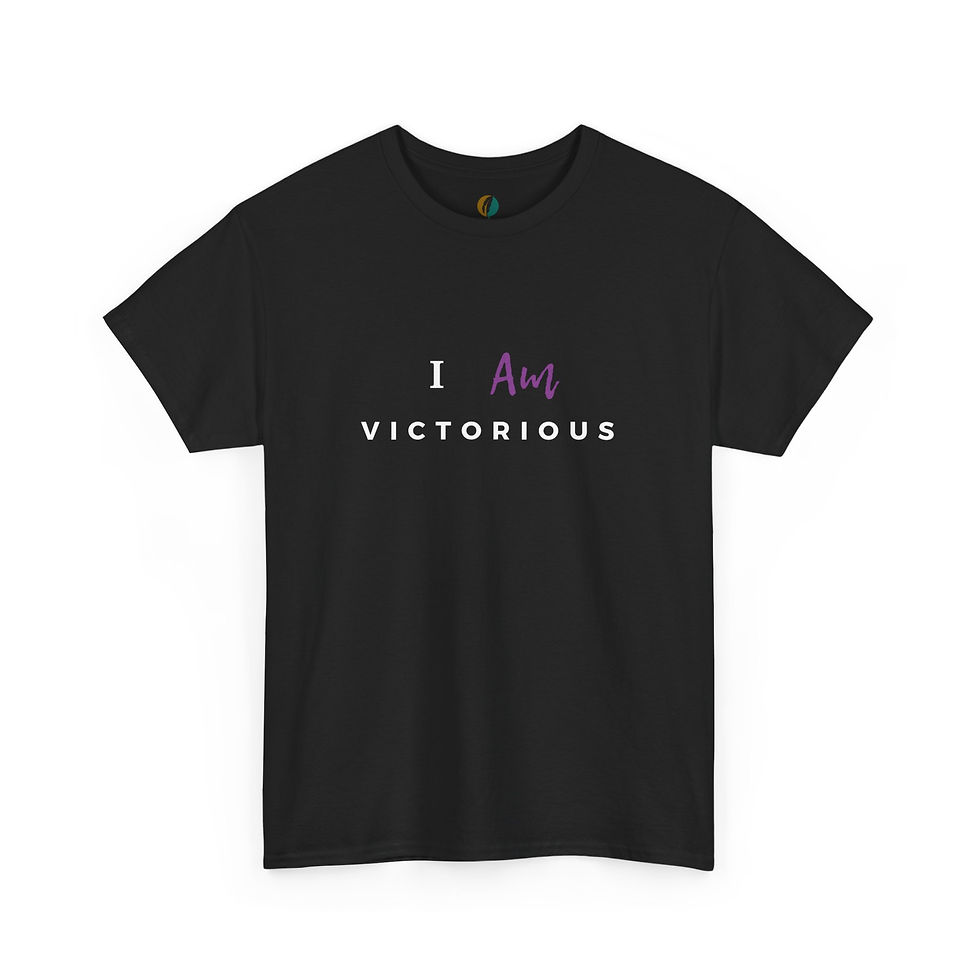 Thumbnail: "I Am Victorious" Heavy Cotton Tee - Casual Comfort Wear, 