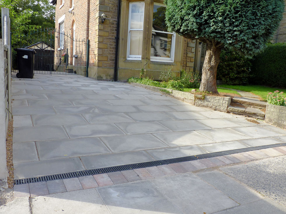 Standard concrete flagged driveway
