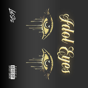 Idol Eyes cover art by Lul Sis, featuring gold women's pair of eyes, crying with gold drips
