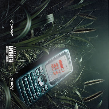 Hold Up animated cover art by 730Rarri and Jahkoy featuring a video of old nokia phone in the grass