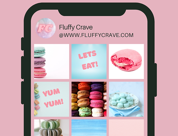 A beautiful social media instagram feed from Instagram that represents a cake company.