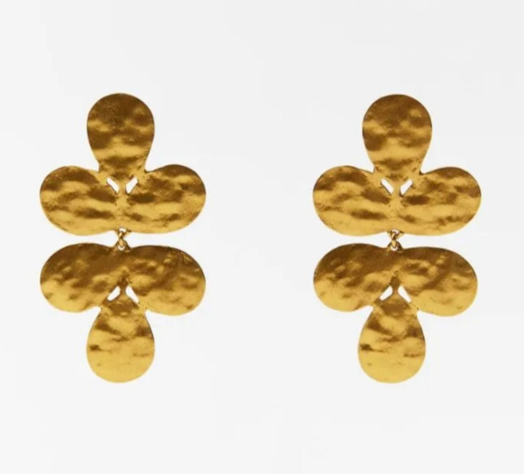 Vintage Metal Leaf Earrings