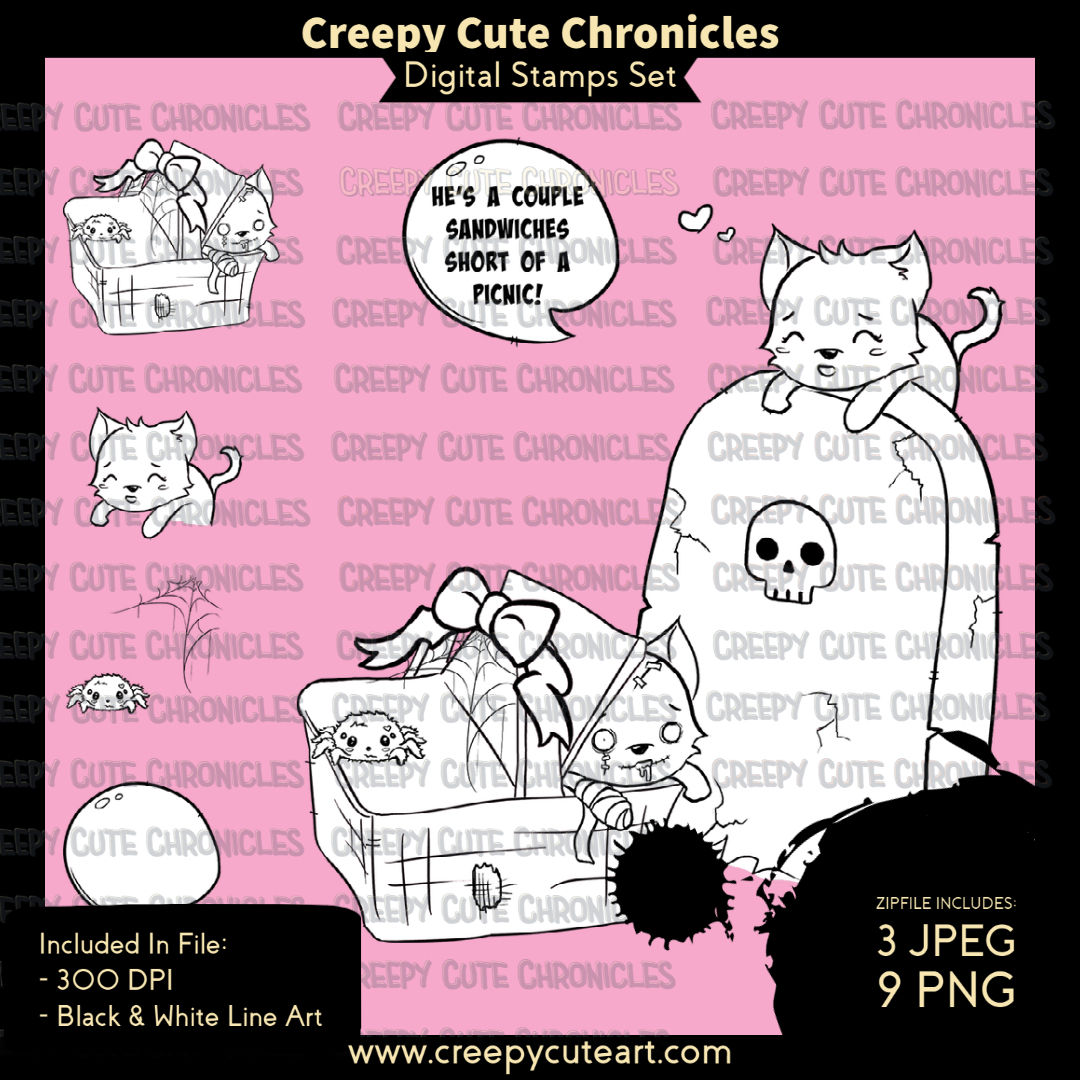 CCC# 149 HAUNTED PICNIC DIGI STAMP Creepy Cute Chronicles