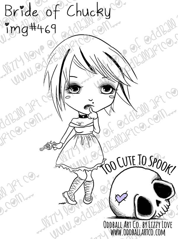 Thumbnail: Digi Stamp Boo Baby Brides Set of 4 Creepy Cute Horror Girls Image No 469