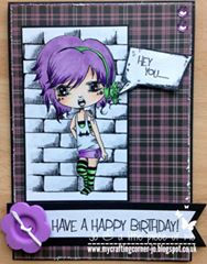 Thumbnail: Digi Stamp Big Eye Chibi Girl with Speech Bubble  Image#93