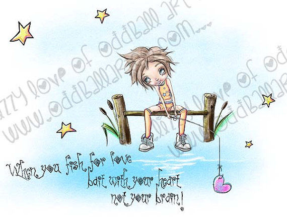 Thumbnail: Digital Stamp Big Eyes On The Dock Charlie's Gone Fishing Image No.361