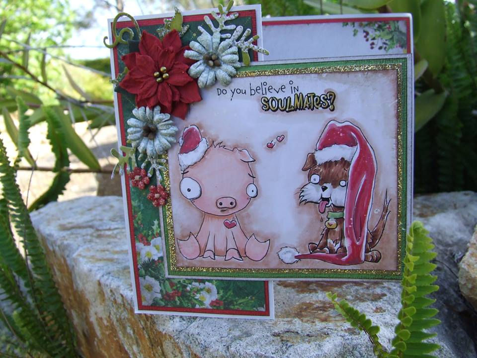 Thumbnail: Digital Stamp Whimsical Christmas Animals ~ Soulmates Image N. 391