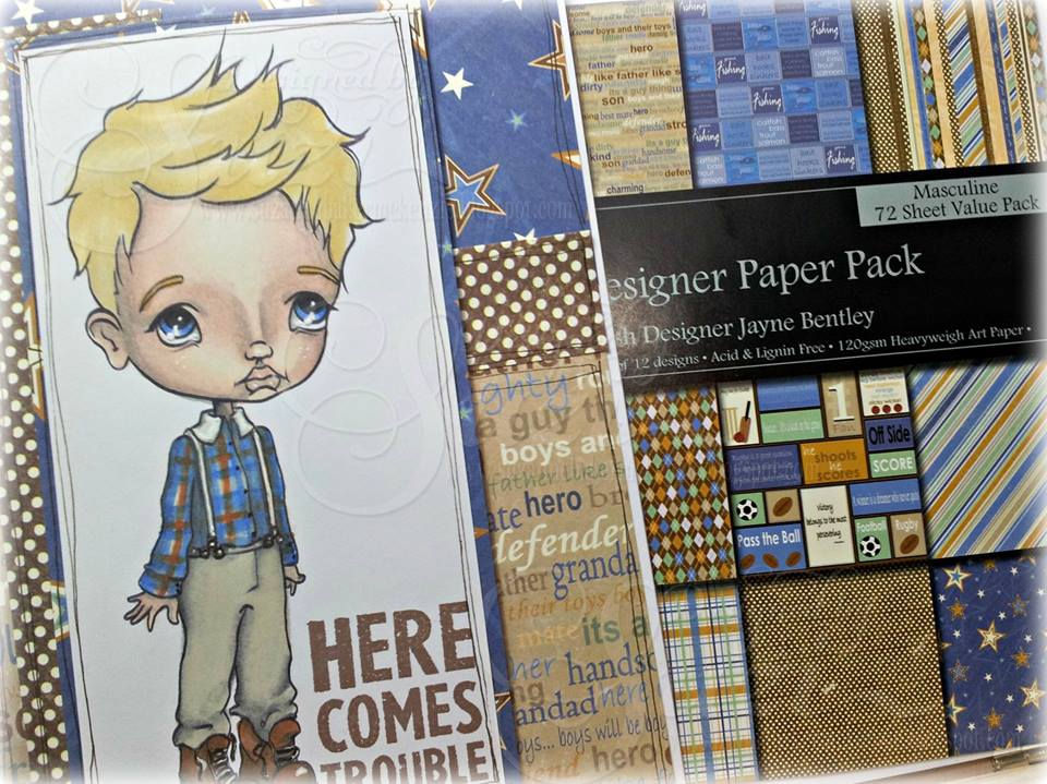 Thumbnail: Digital Stamp Cute Big Eye Boy Hudson Image No.363