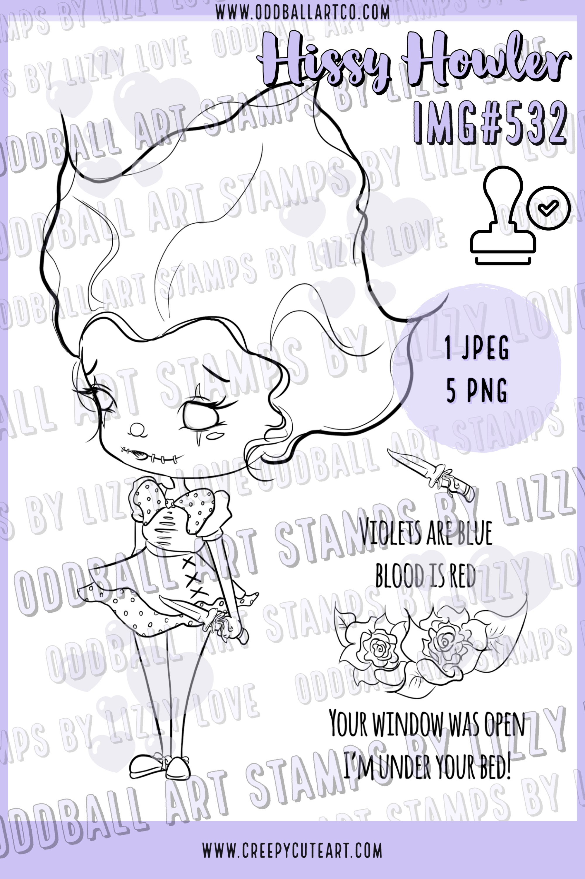 Digi Stamp Twisted Circus Hissy Howler Creepy Cute Clown Chibi Image 532