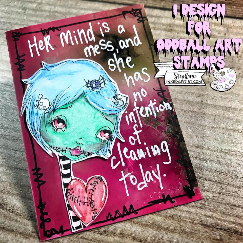 Thumbnail: Digi Stamp Creepy Cute Zombie Blood Thirsty Becca Img# 103