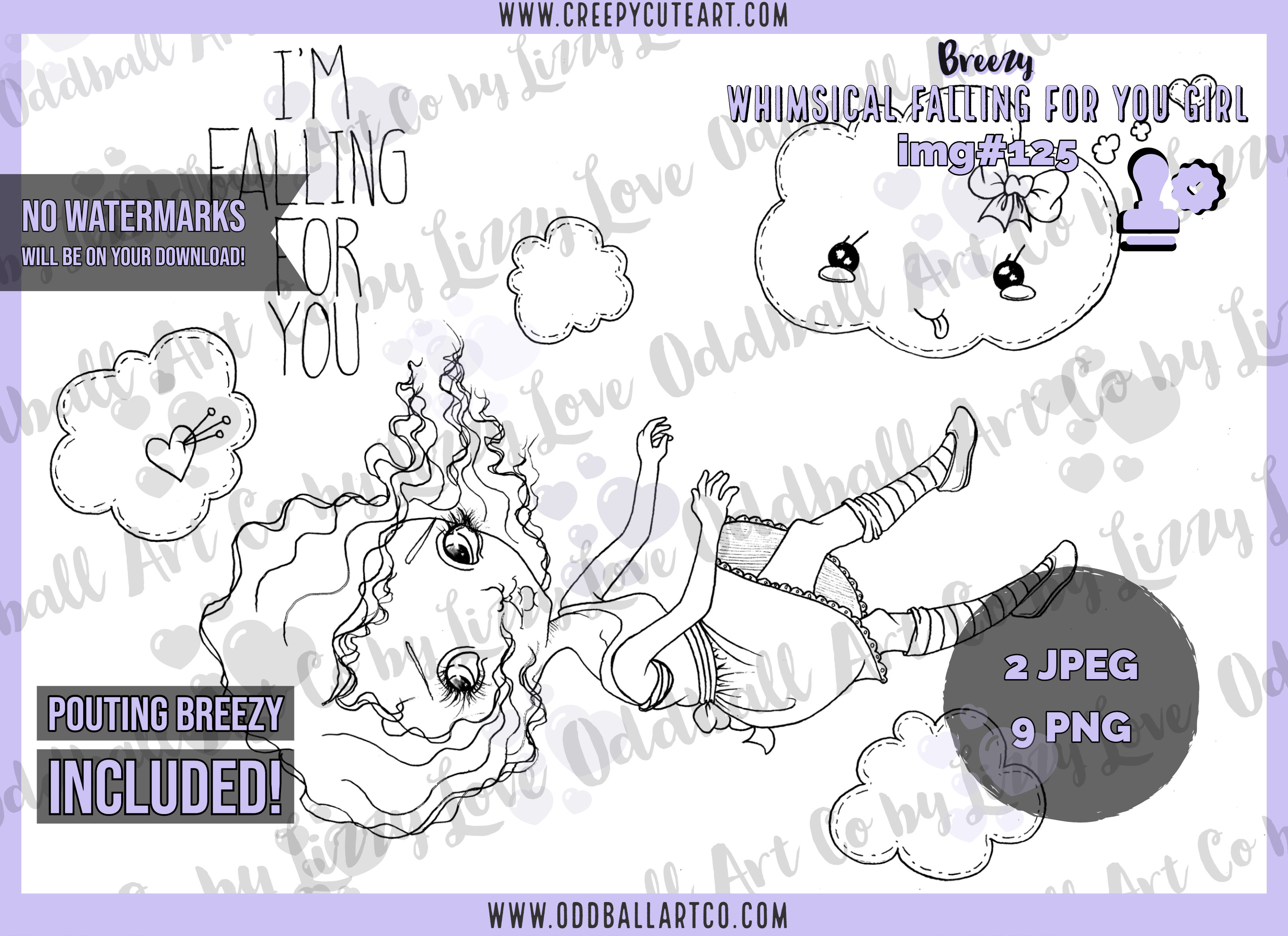 Digi Stamp Whimsical Falling for You Girl Breezy Set IMG 125