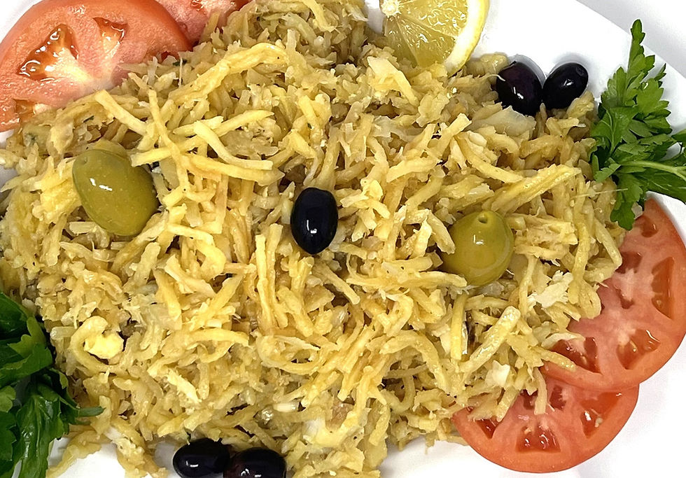 Close-up view of a traditional Portuguese dish
