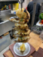 Squids Kebab with Shrimps