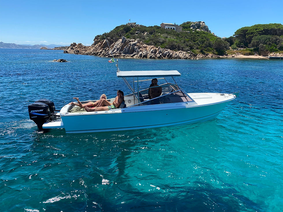 boat during private tour in the la maddalena