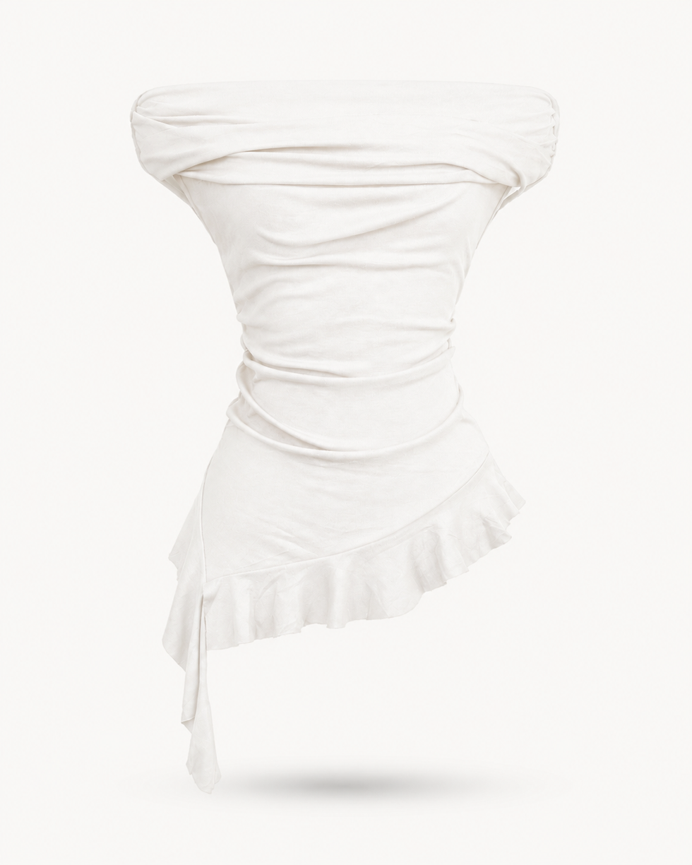 Miniatura: Blusa strapless con tiras