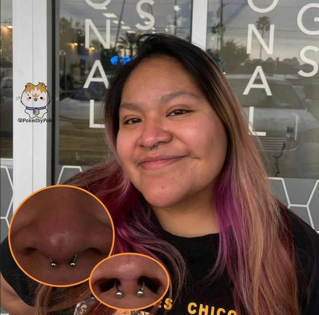 Septum Piercing by Poki at Fine Ink Grand Oaks