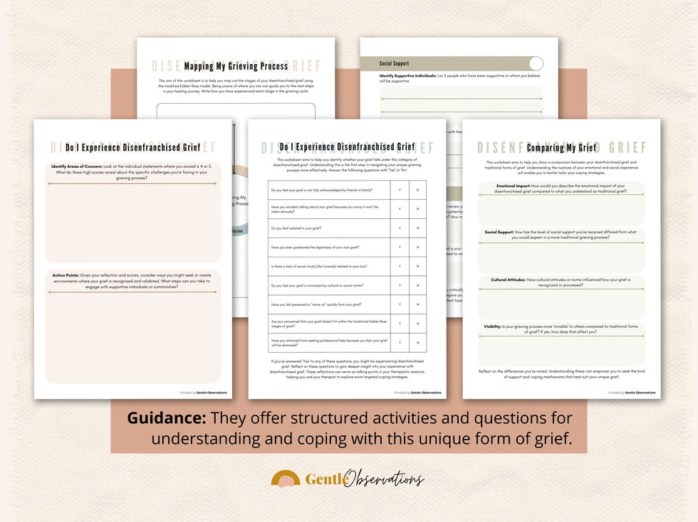 OCD workbook pages with structured activities and questions