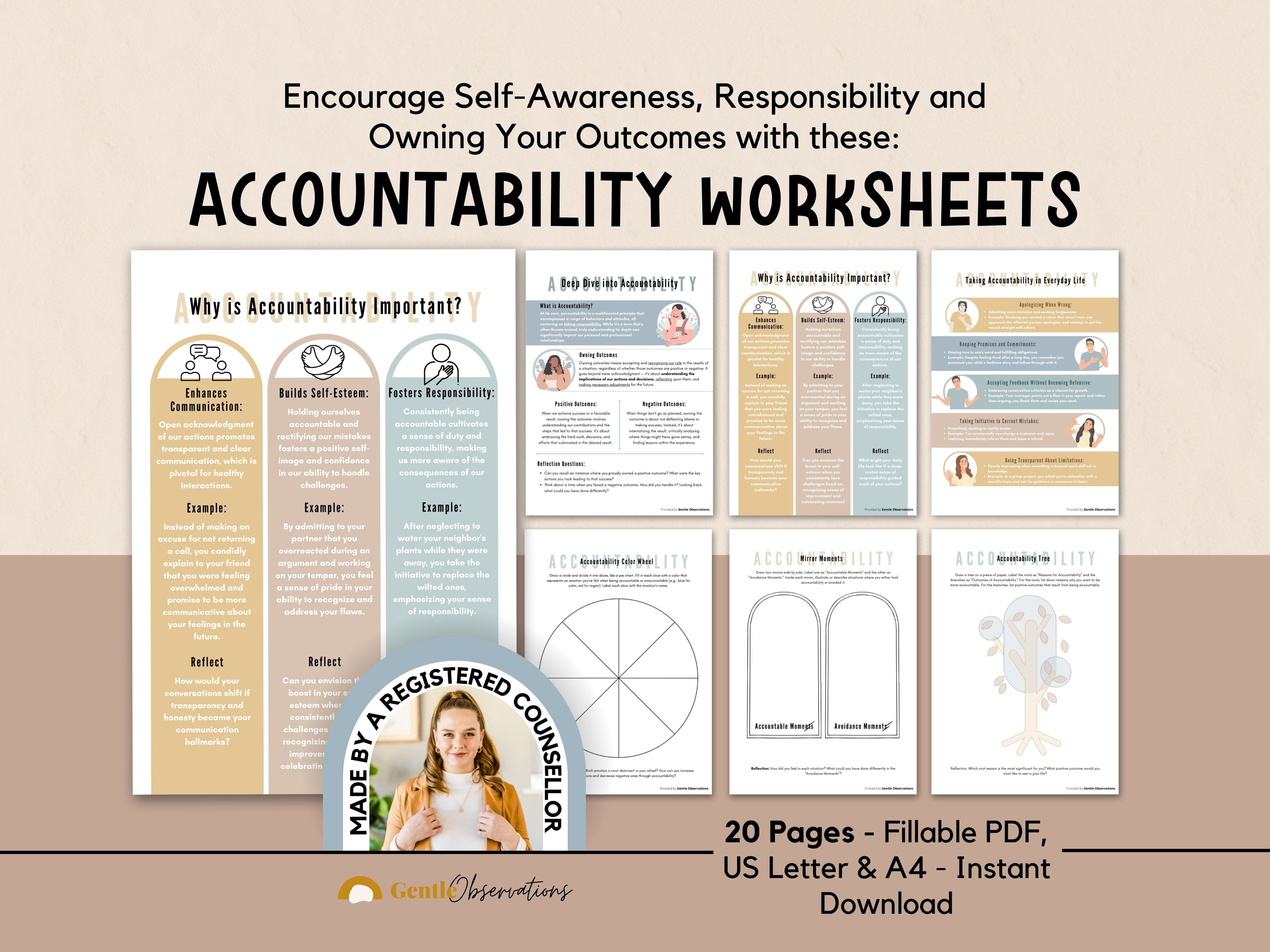 Accountability Worksheets for Teen & Adults - Encouraging Ownership