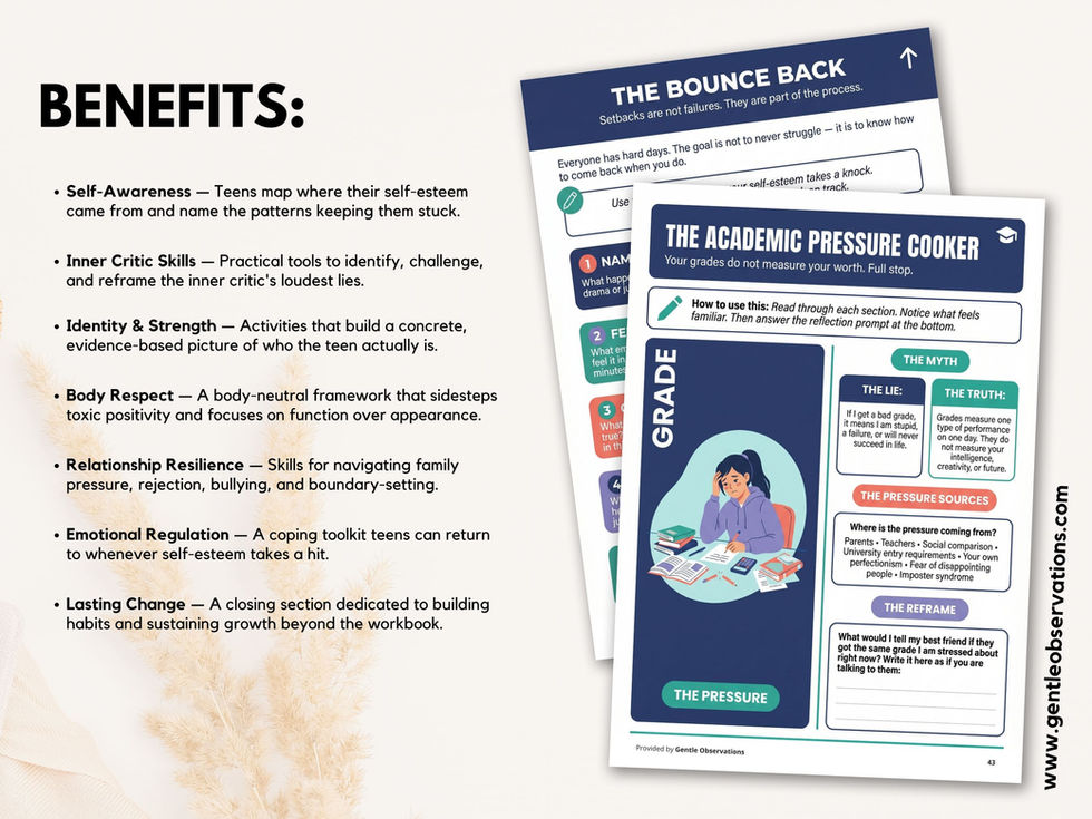 Preview of Young Adult Printable PDF workbook pages.