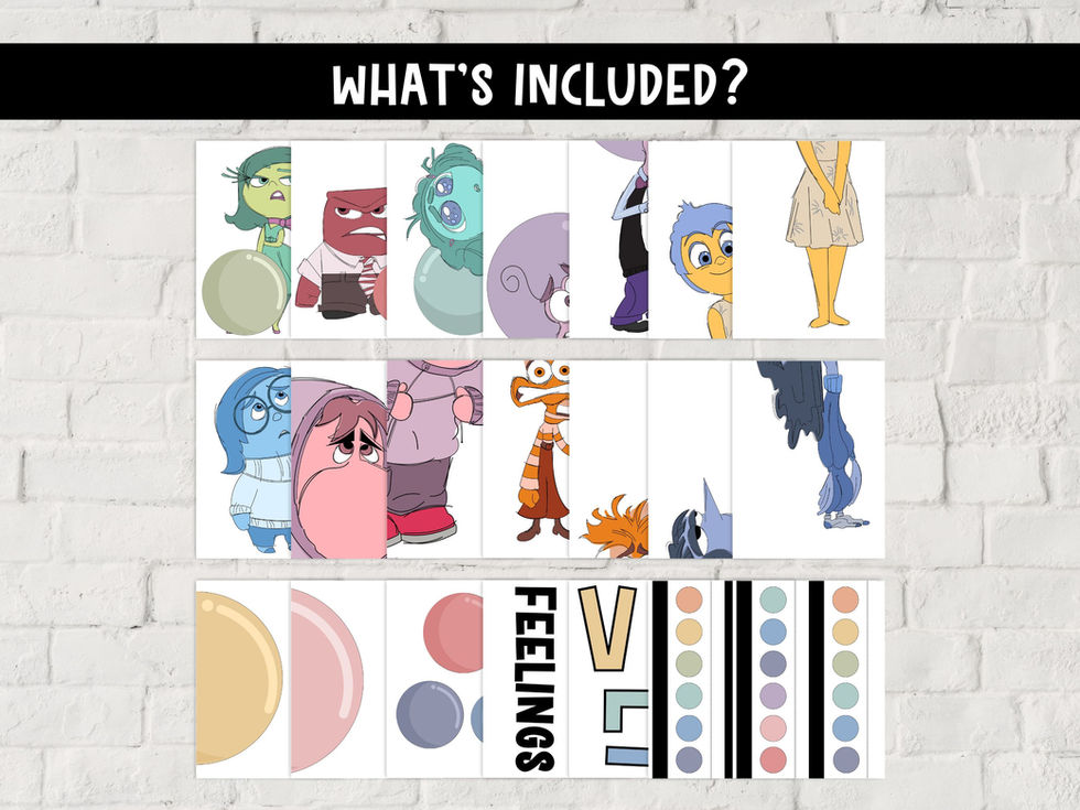 WHAT'S INCLUDED? Inside Out 2 character cutouts