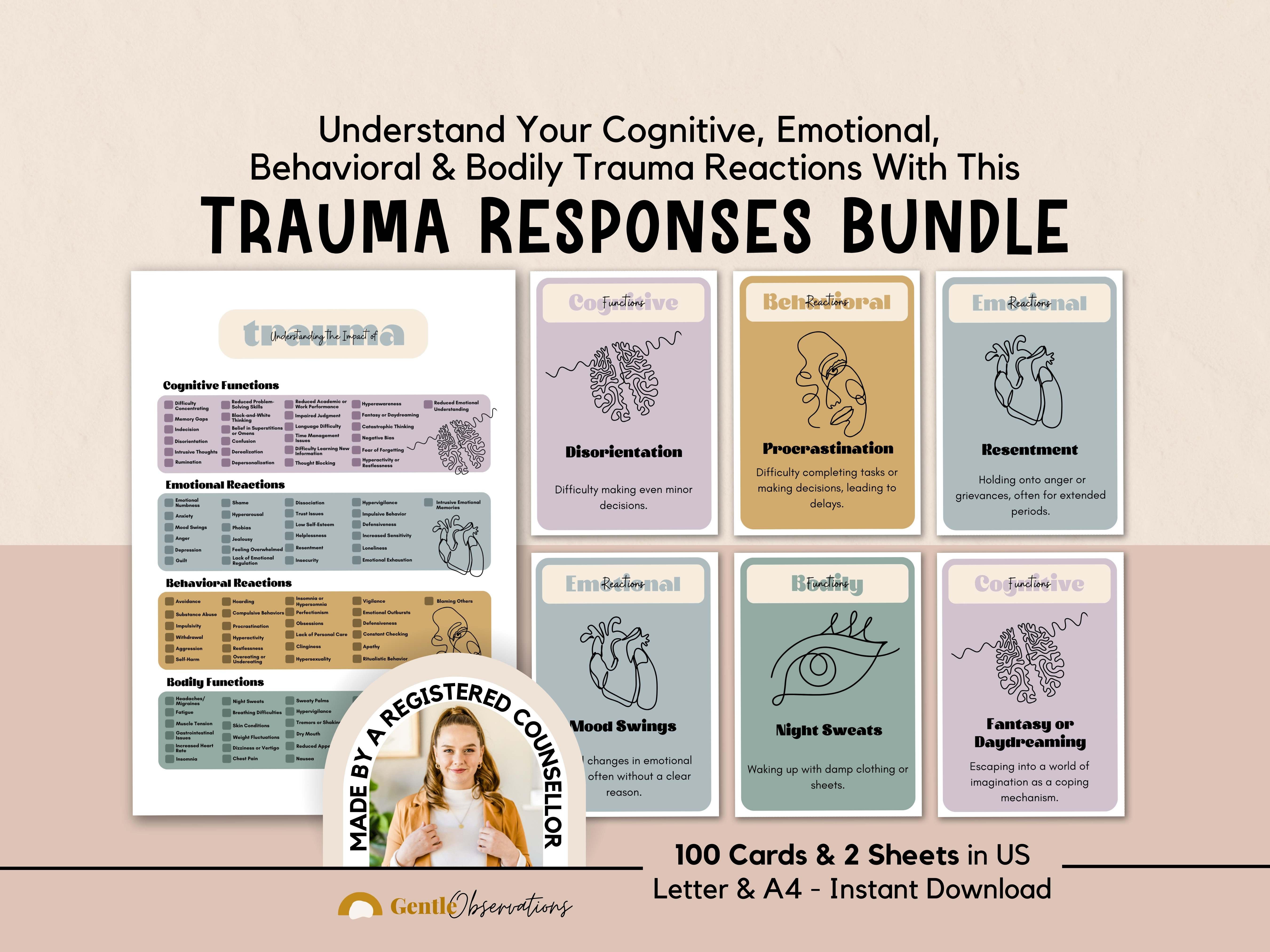 Common Trauma Reactions Checklist and Card Deck