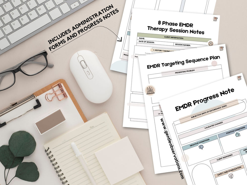 EMDR therapy session notes and administration forms