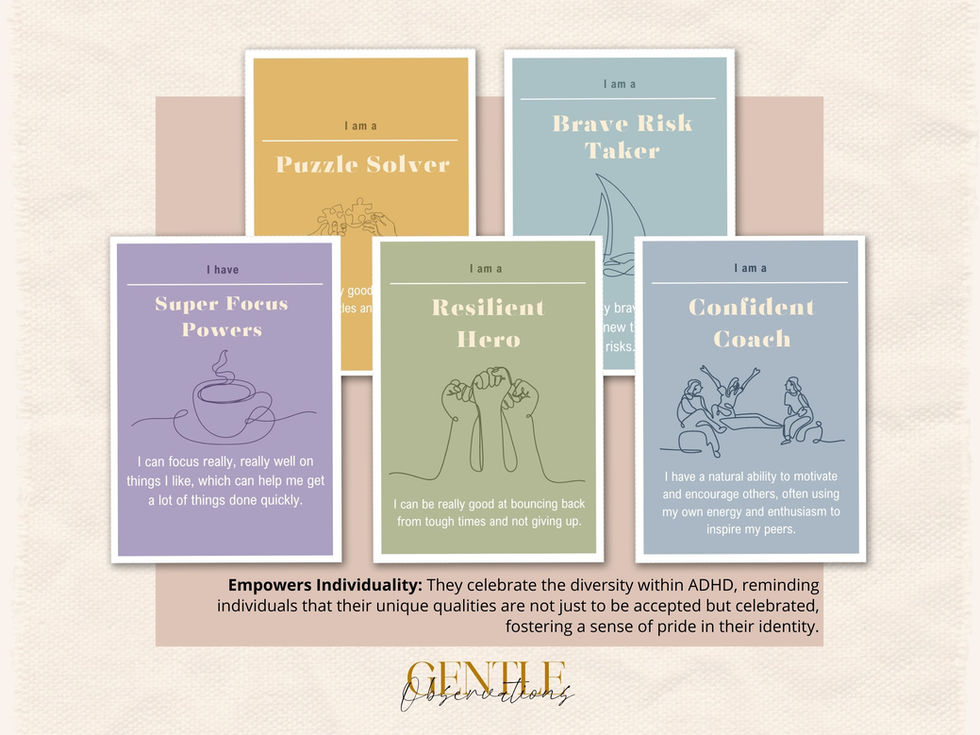 Empowerment cards; Puzzle Solver, Brave Risk Taker, Resilient Hero, Confident Coach