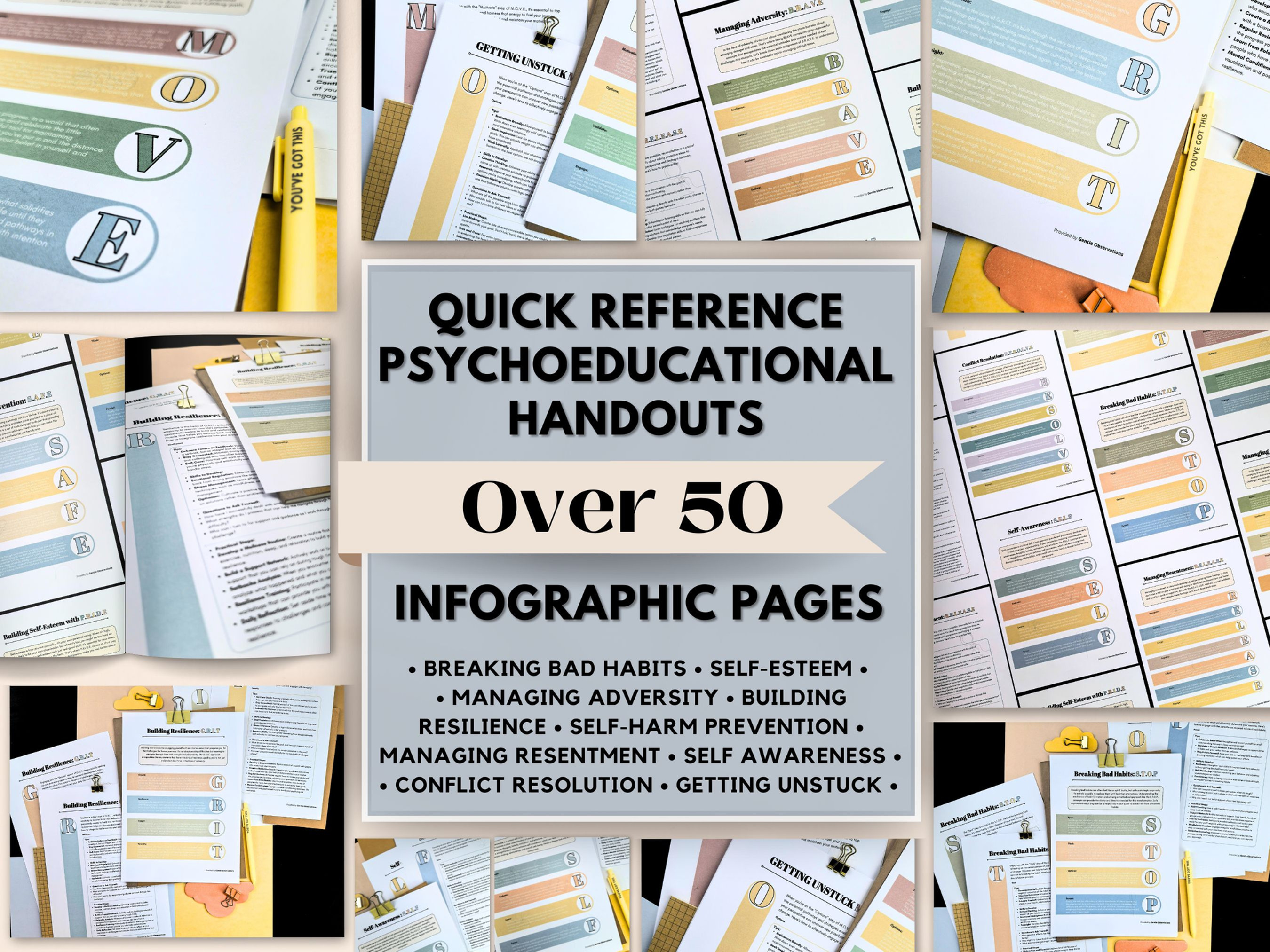 Acronym Psychoeducational Handout Bundle