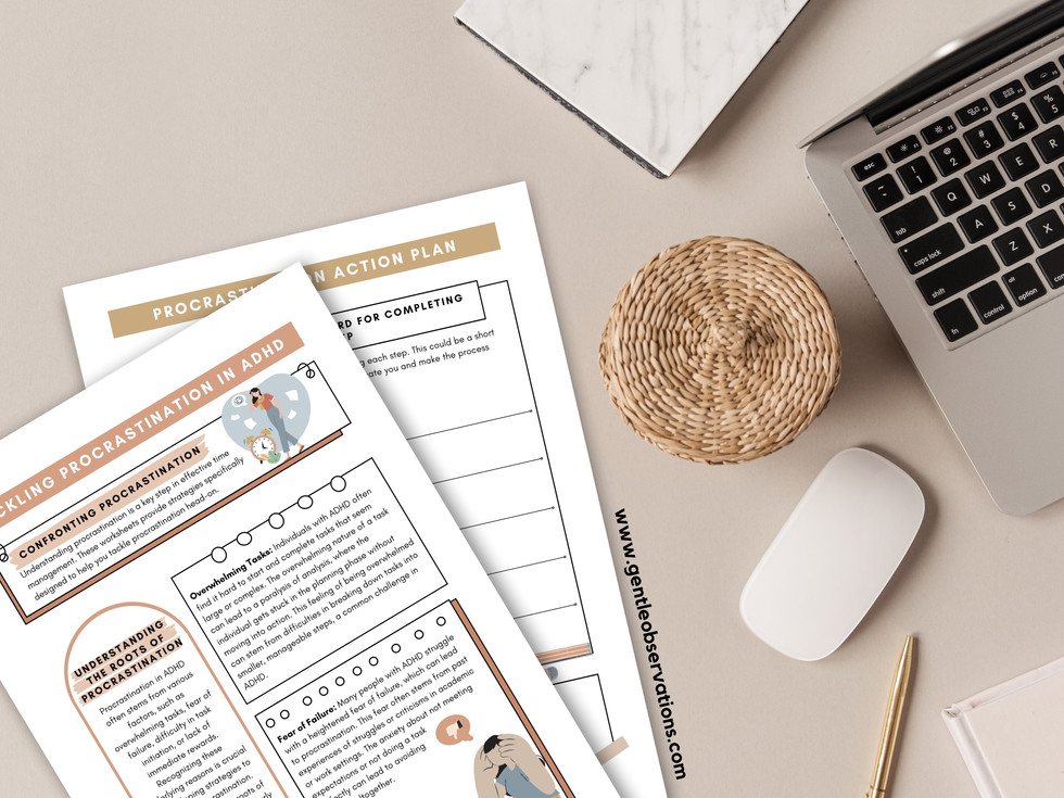 Emotionally Based School Avoidance workbook pages on desk