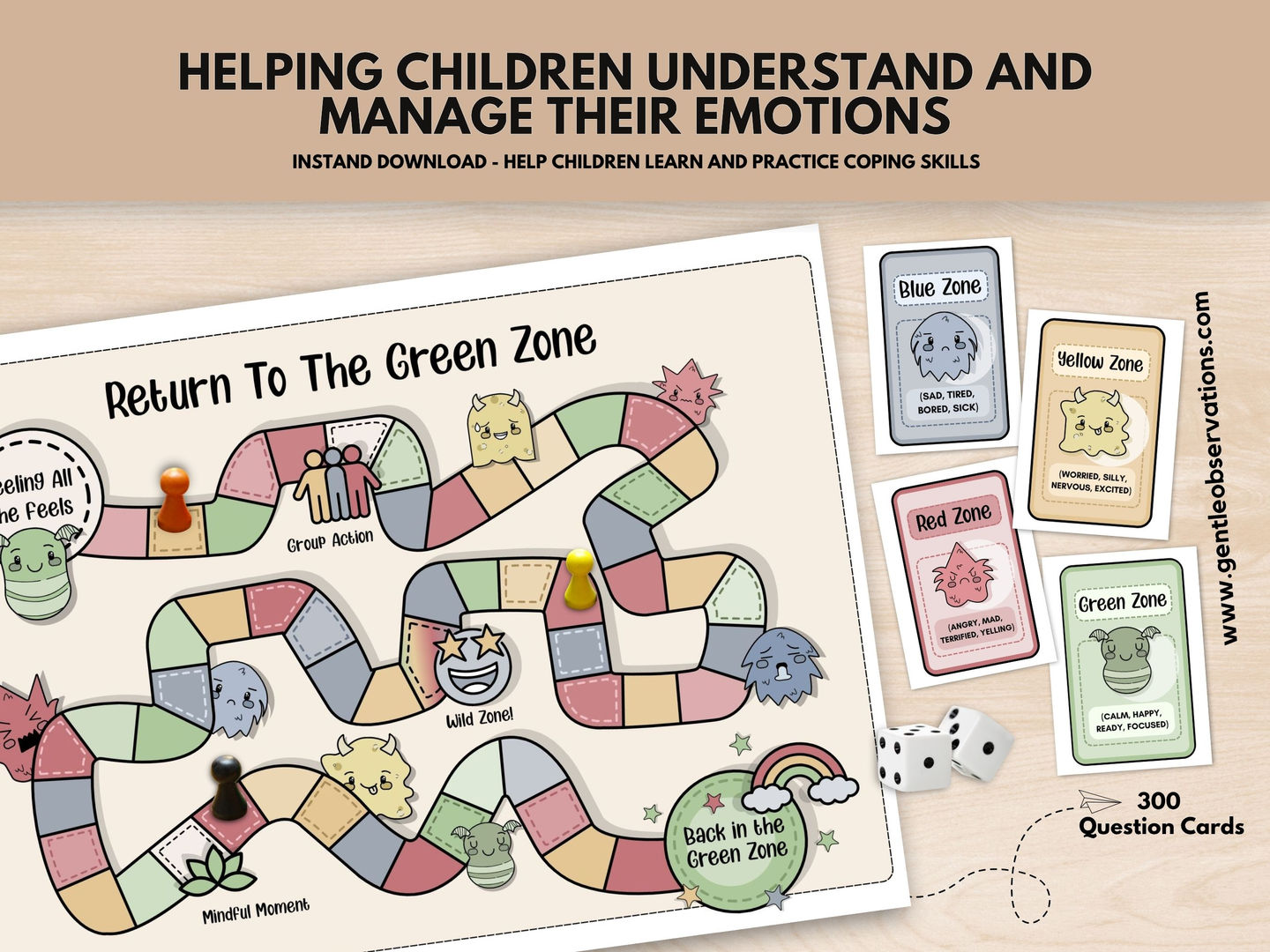 Return To The Green Zone board game for emotional regulation