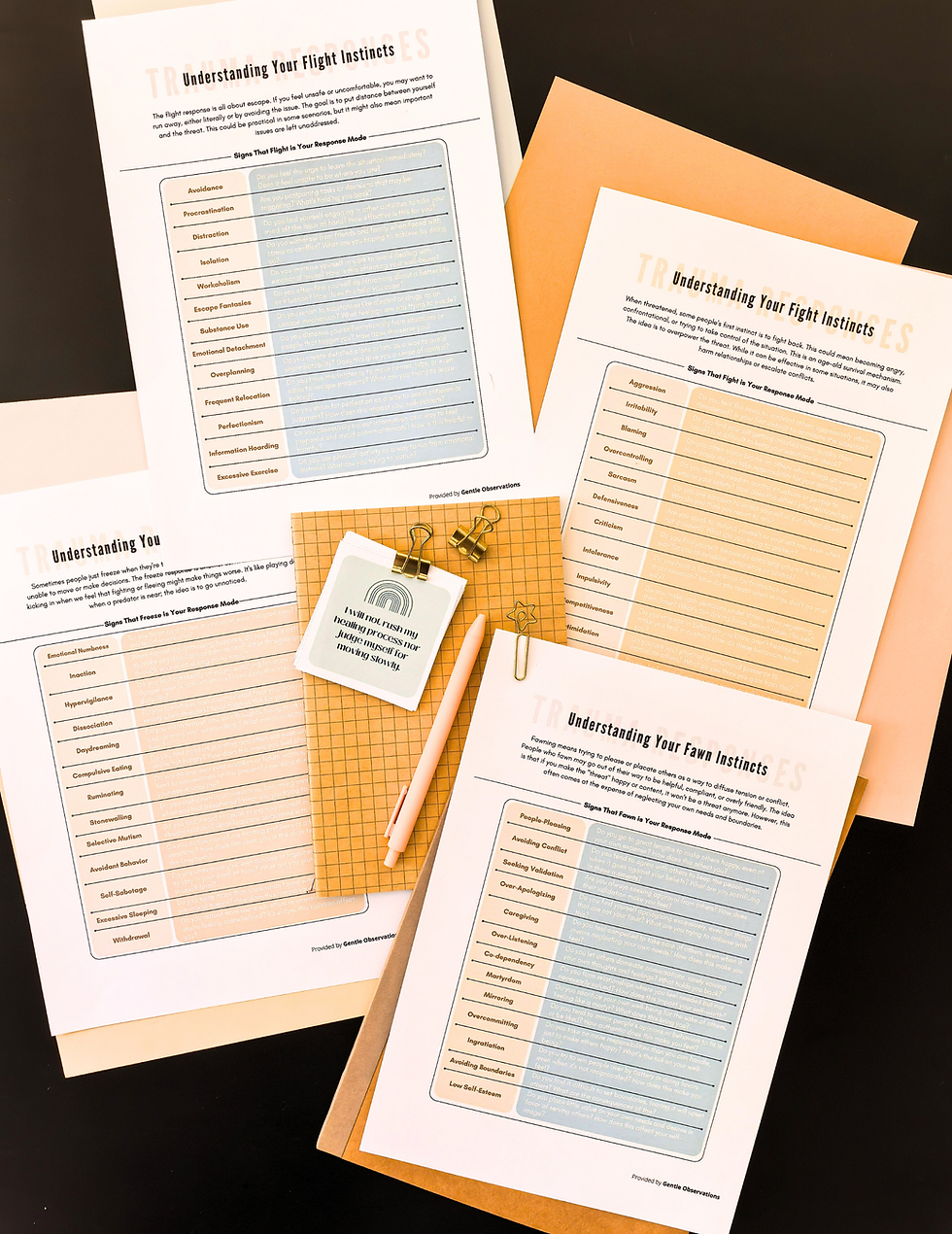 Teen therapy worksheets for fight and fawn instincts