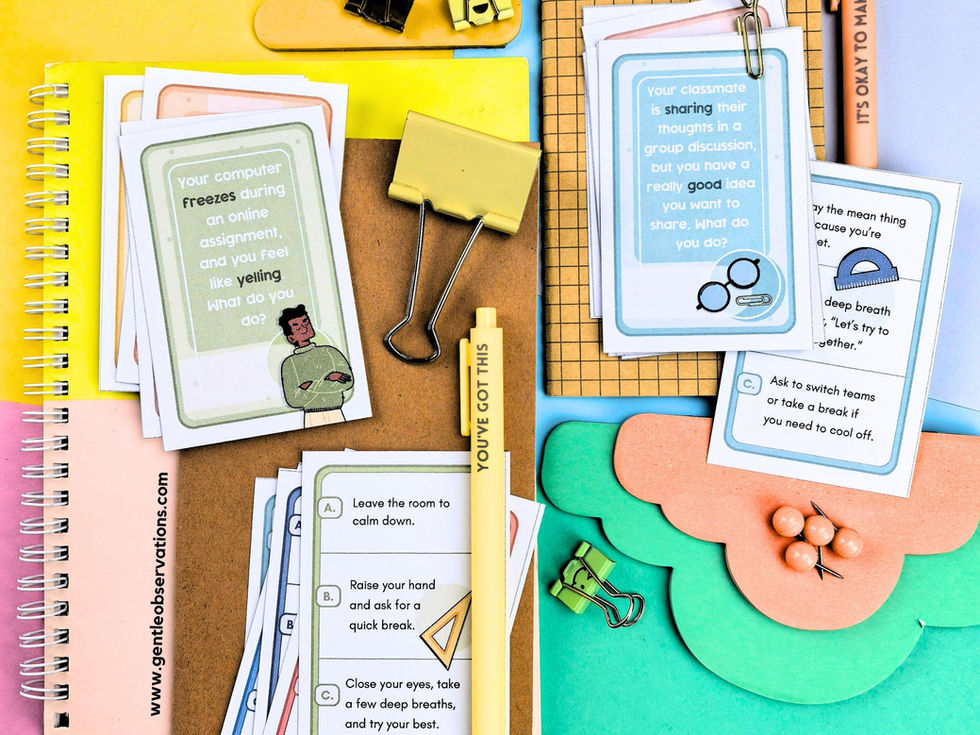 Therapy conversation cards for teen self-esteem