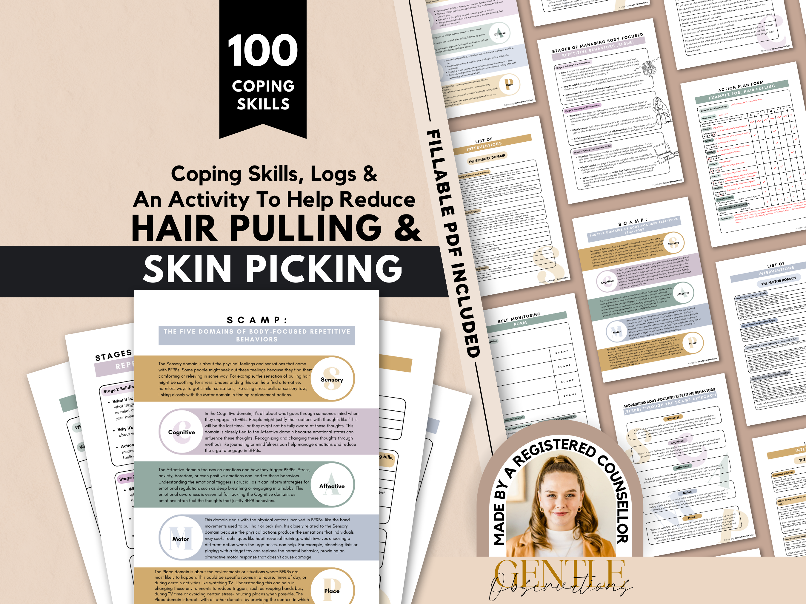 Hair Pulling & Skin Picking Activity Incl. 100 Coping Skills