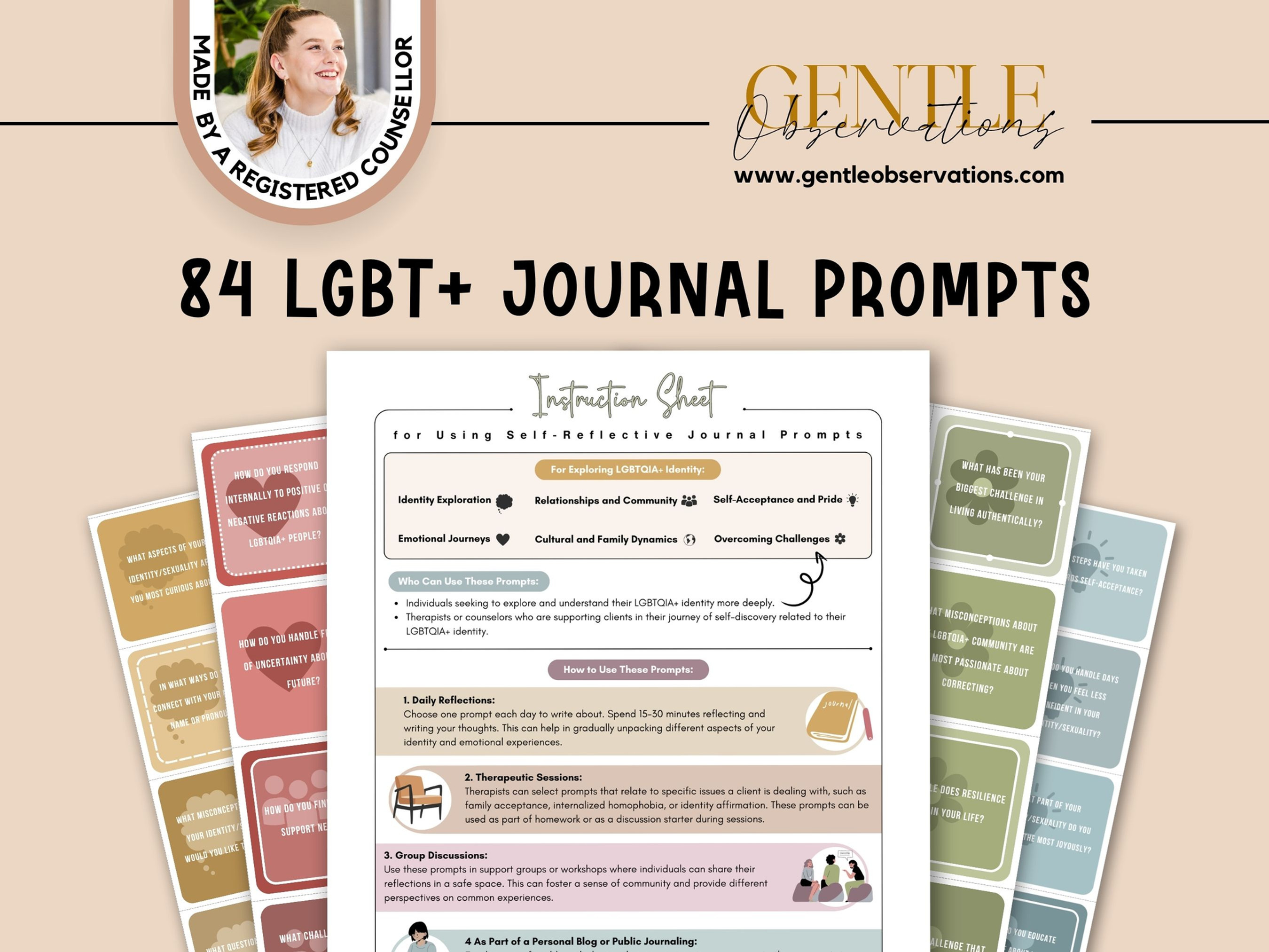 LGBTQIA+ Journal Prompts/Discussion Cards