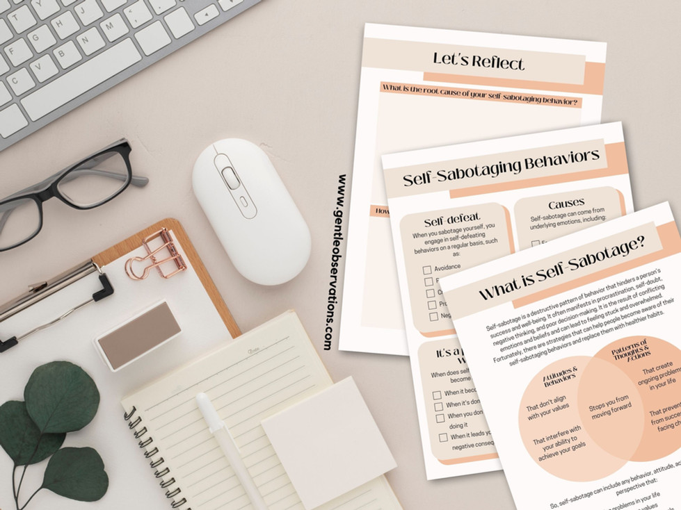 Introduction To The Self-Sabotage Workbook | Freebie