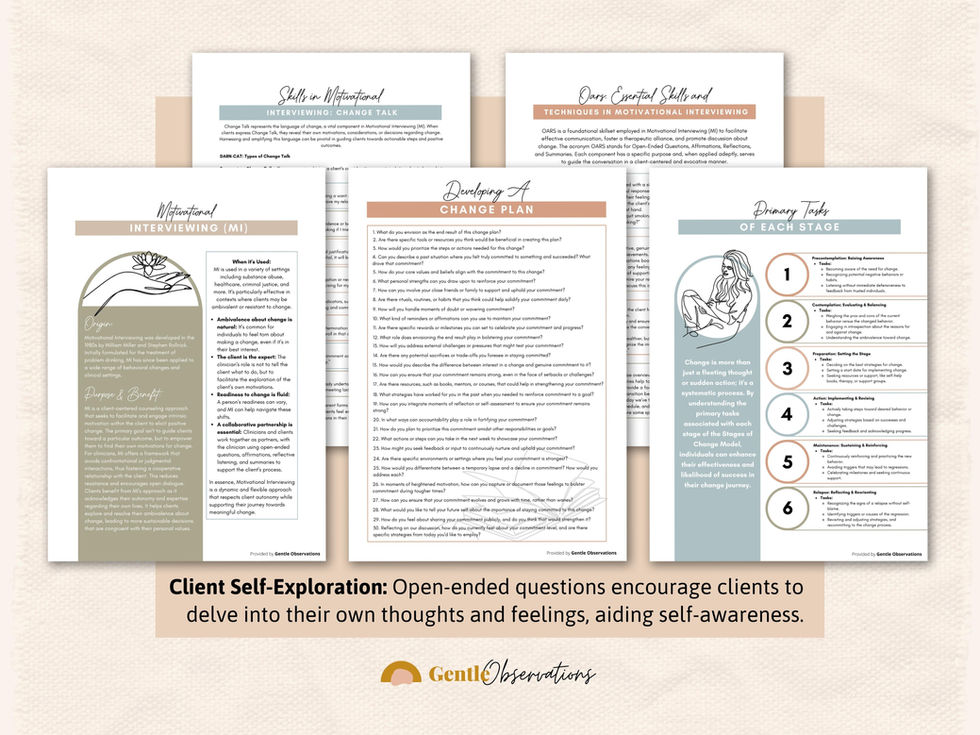 Self-exploration counseling worksheets for self-awareness