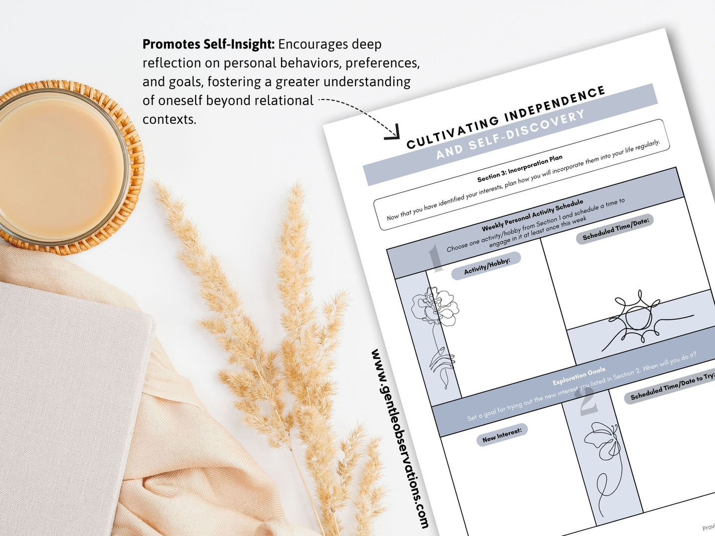 Self-assessment worksheet Cultivating Independence and Self Discovery