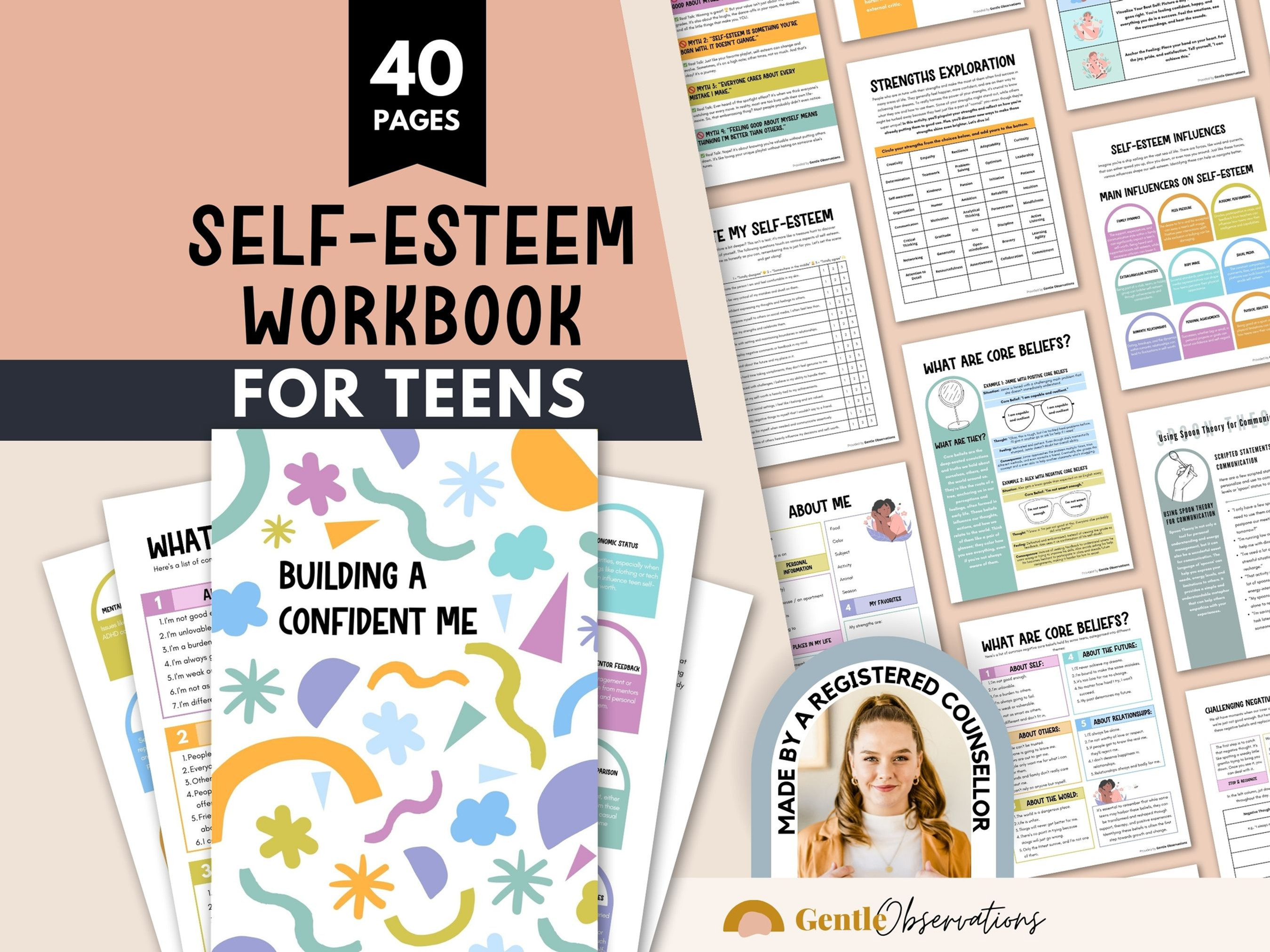 Self-esteem Workbook & Worksheets for Teens