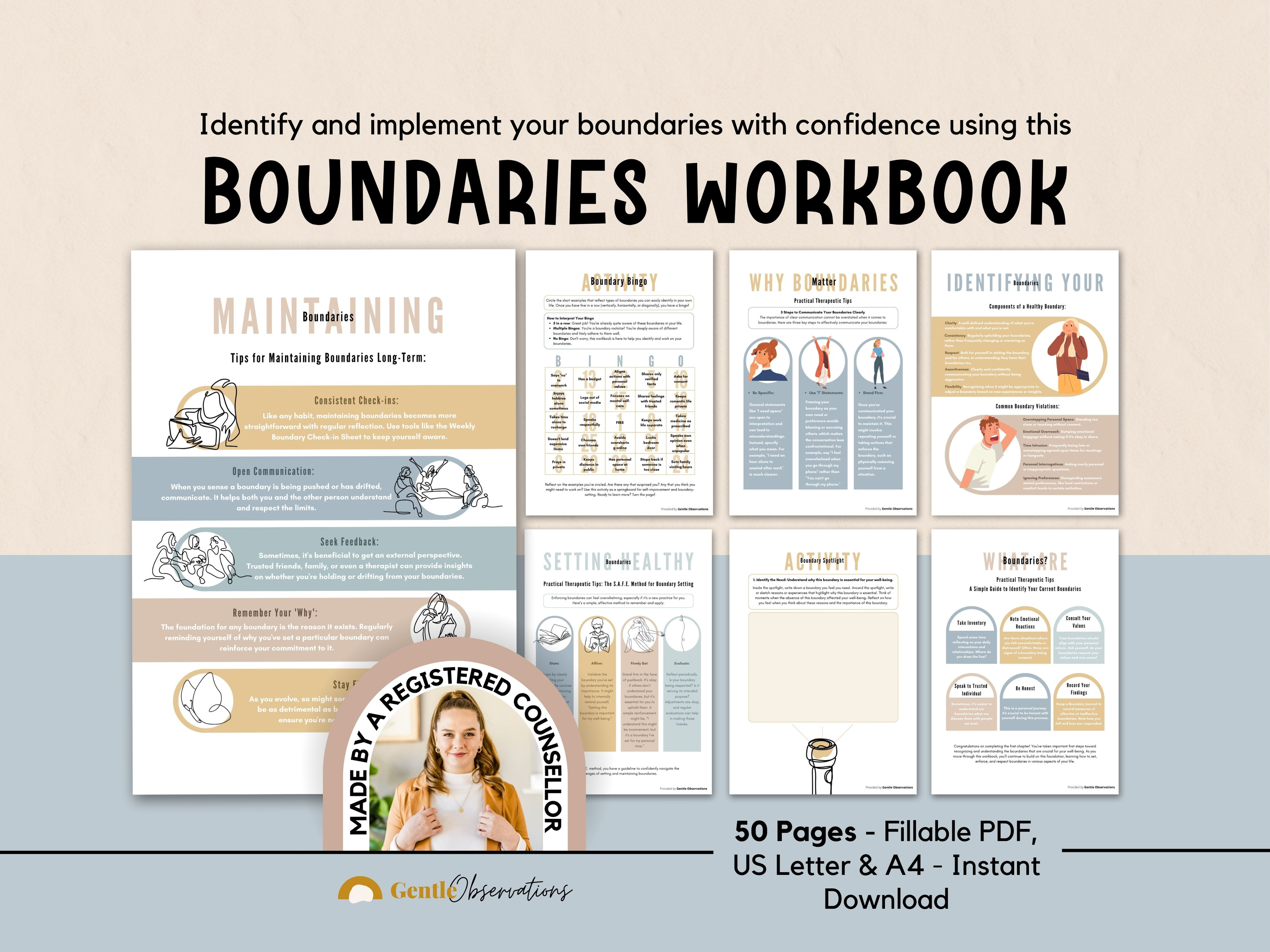 Boundaries Workbook & Worksheets for Teens and Adults