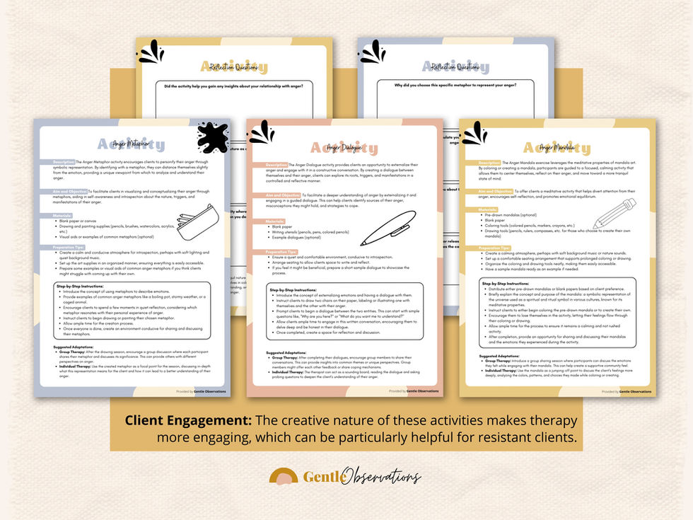 A Self-Therapy worksheets for counseling and client engagement