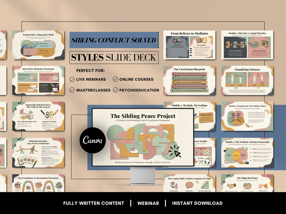 Sibling Conflict Solved Styles Slide Deck for The Sibling Peace Project