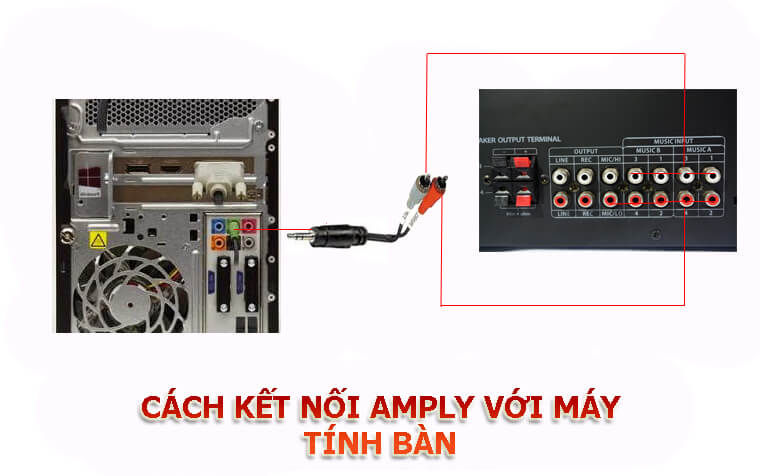 cách kết nối amply với máy tính bàn