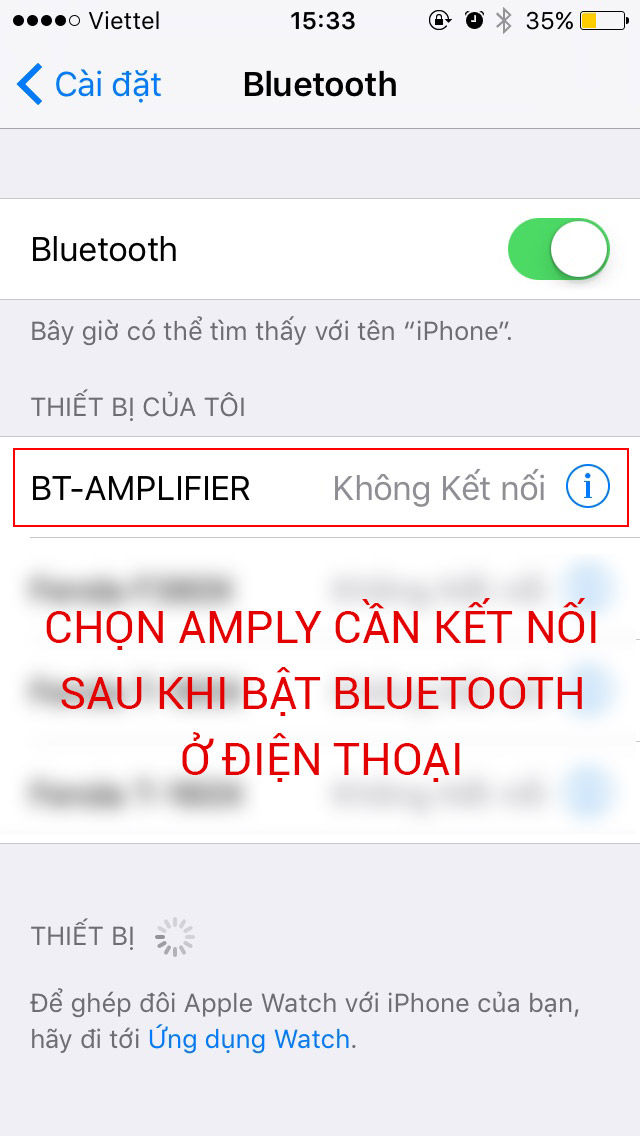 kết nối điện thoại với amply bằng bluetooth để nghe nhạc Bật bluetooth trên điện thoại