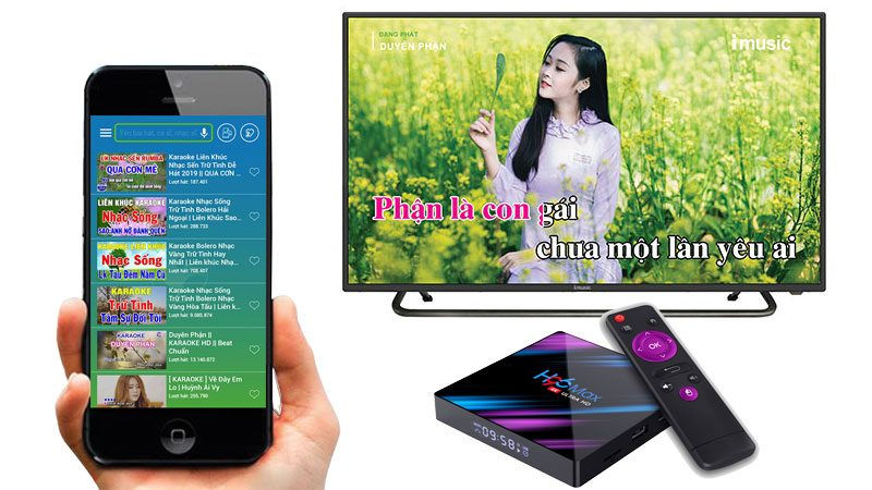 sau khi kết nối điện thoại với loa kẹo kéo bạn chỉ cần chọn bài và hát mà thôi
